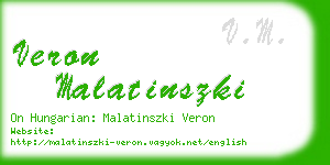 veron malatinszki business card